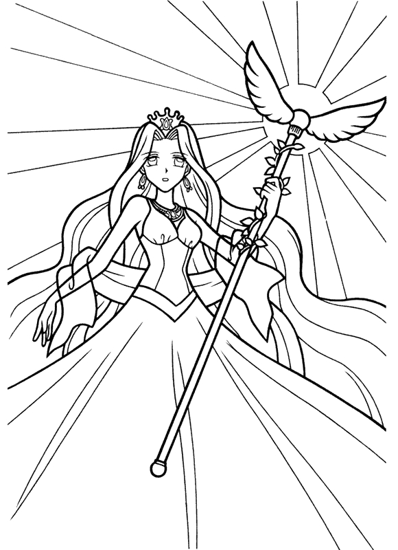 Coloriage de Pichi Pichi Pitch : Mélodie des Sirènes avec des personnages et un décor marin