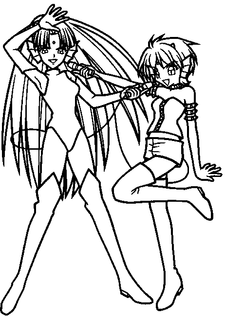 Coloriage de Pichi Pichi Pitch : Melodie des Sirènes en pleine aventure sous-marine