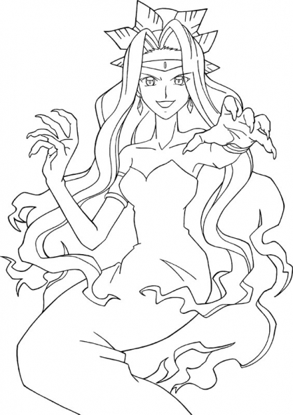 Coloriage de Pichi Pichi Pitch : Mélodie des Sirènes avec des personnages sous-marins