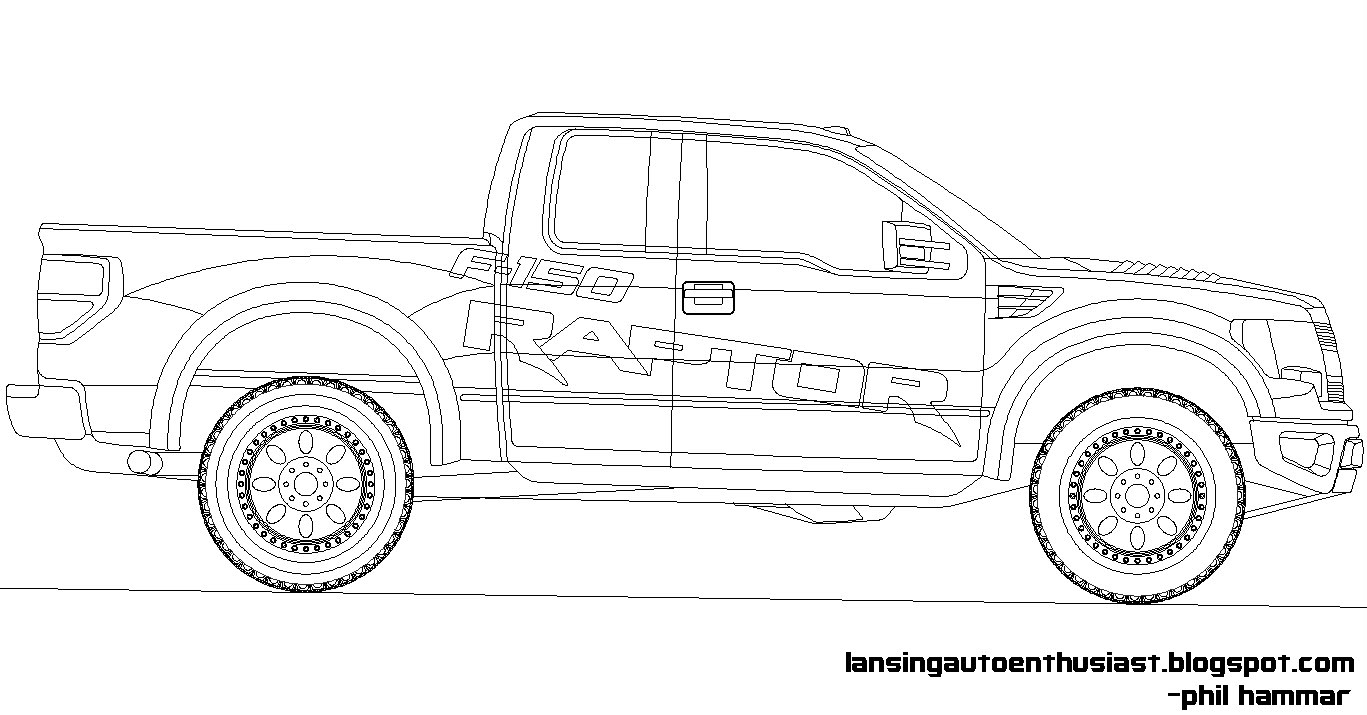 Coloriage d'un pickup sur une route ensoleillée