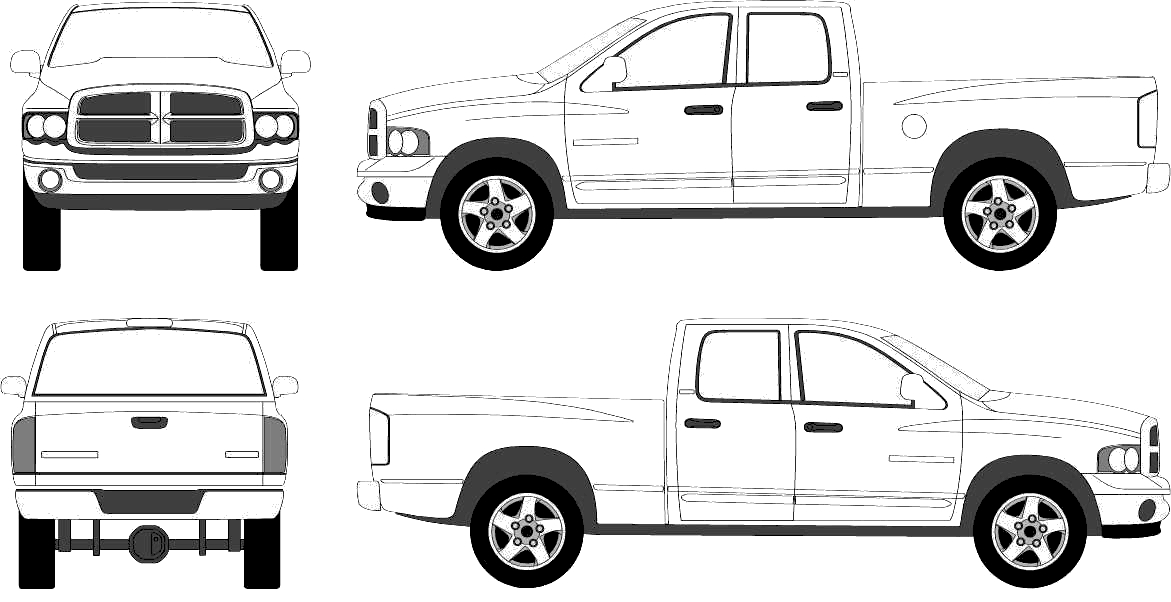 Coloriage d'un pickup classique sur un chemin de terre