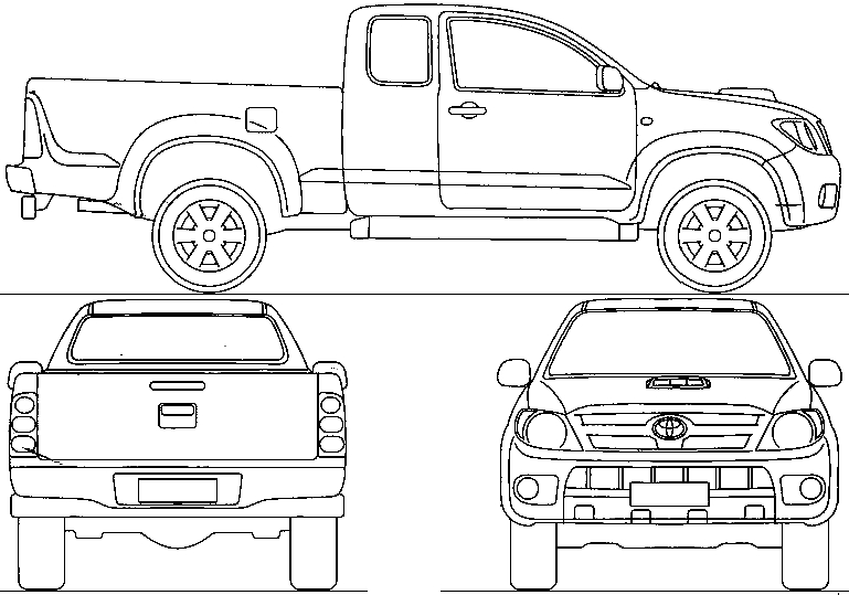 Coloriage d'un pickup sur une route de campagne