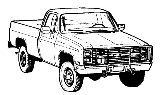 Coloriage d'un pickup sur une route avec arbres en arrière-plan