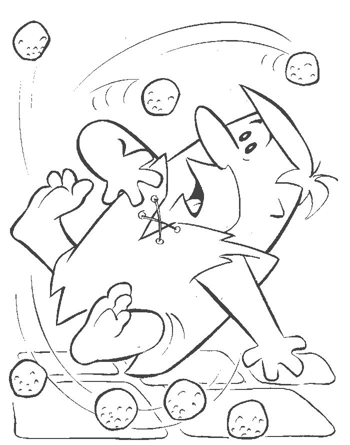Coloriage de Pierre et ses amis en pleine aventure préhistorique