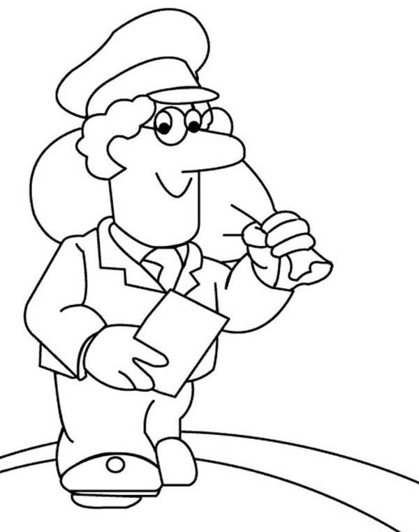 Pierre le facteur distribuant le courrier dans un charmant village