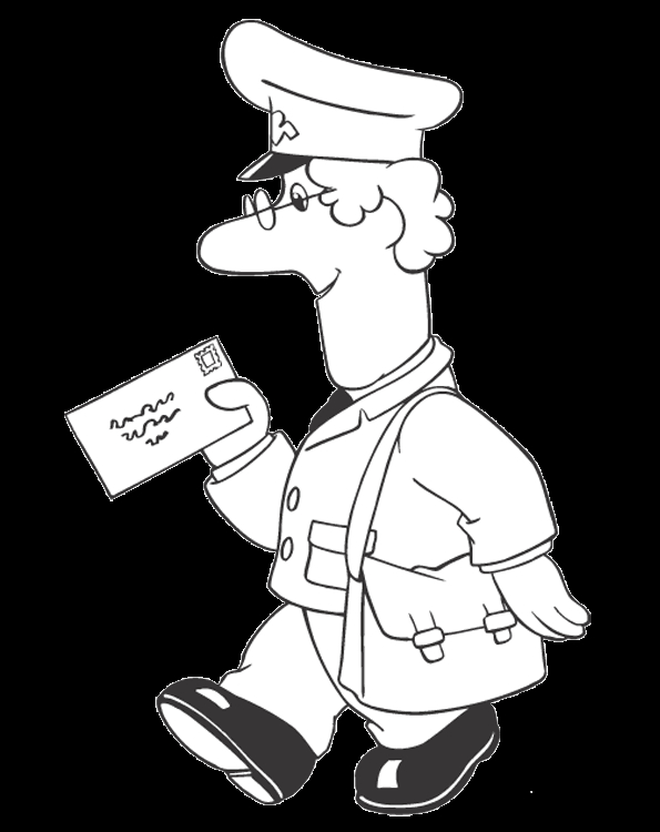 Pierre le facteur distribue du courrier dans un paysage animé