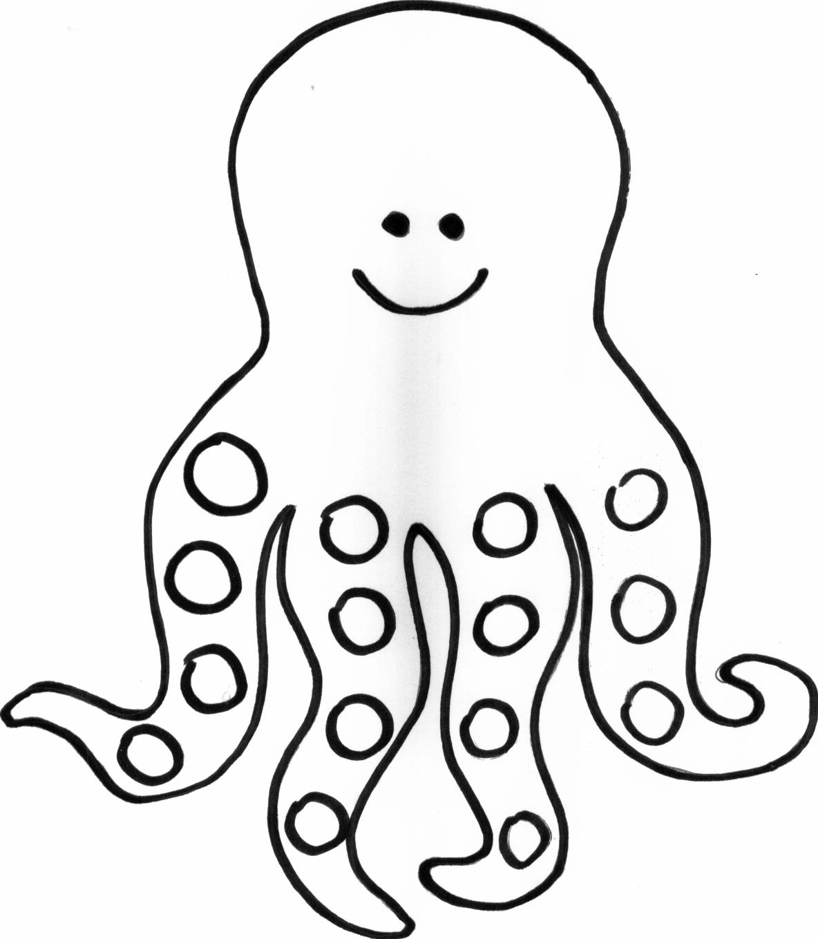 Coloriage d'une pieuvre dans l'océan