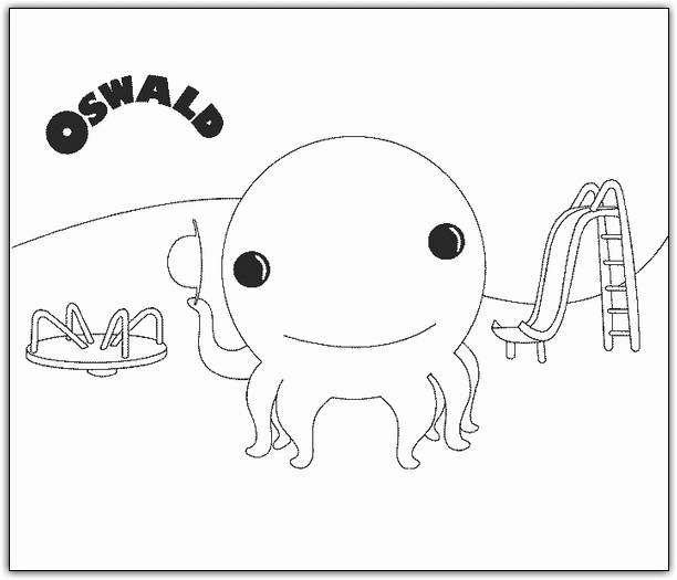 Coloriage d'une pieuvre amusante dans son habitat marin