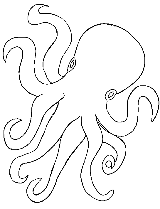 Coloriage d'une pieuvre entourée de bulles sous-marines