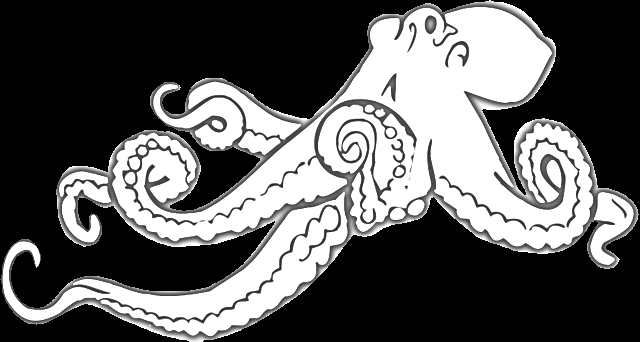 Coloriage d'une pieuvre dans son habitat marin