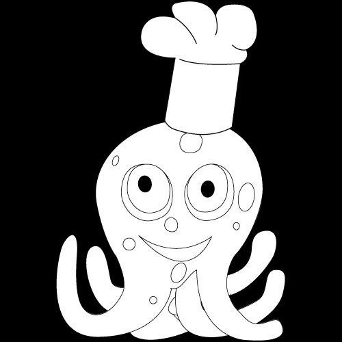 Coloriage d'une pieuvre dans son habitat marin