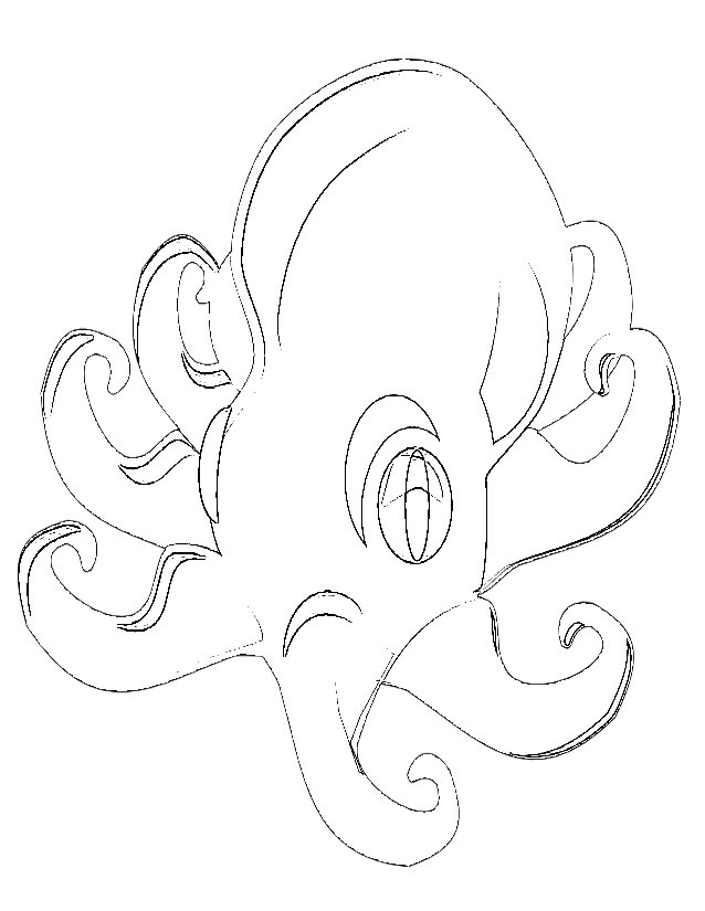Coloriage d'une pieuvre amusante entourée de bulles marines