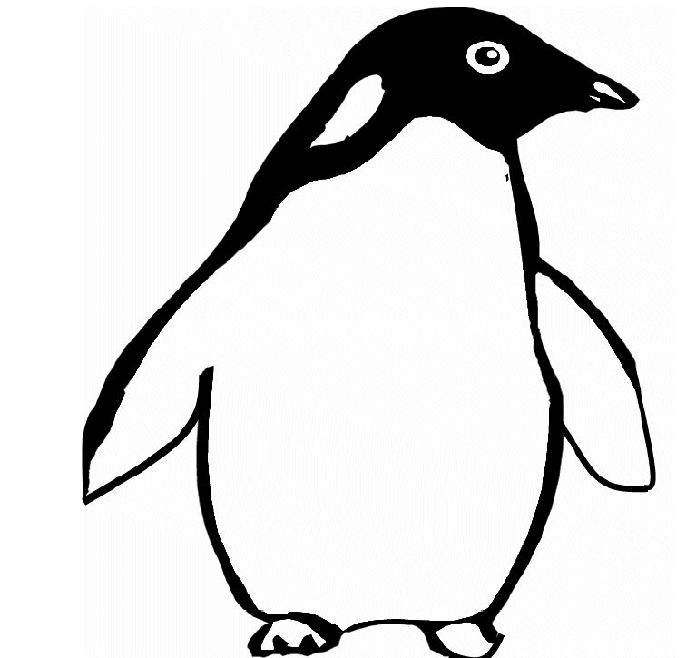 Un pingouin joyeux sur la banquise avec un ciel ensoleillé