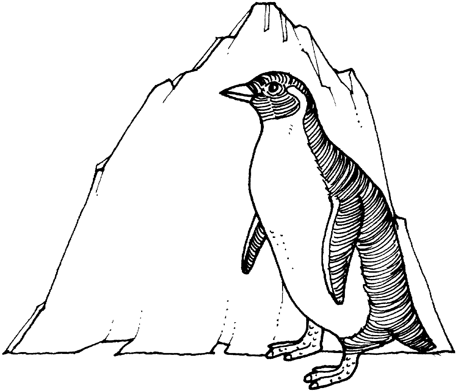 Un pingouin amusant sur un iceberg dans un paysage polaire
