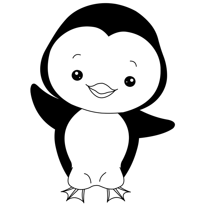 Coloriage d'un pingouin jovial sur un iceberg dans un paysage polaire