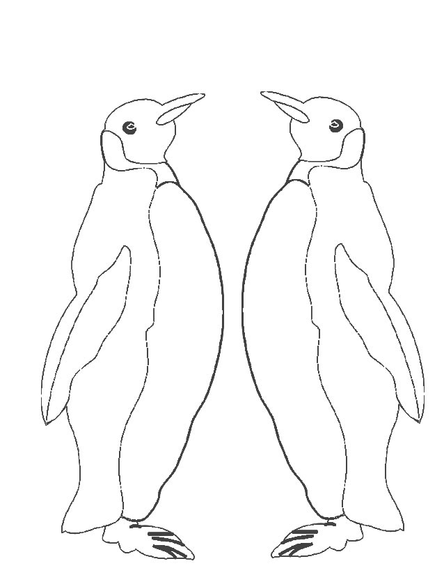 Coloriage d'un pingouin sur un fond glacé Coloriage d'un pingouin sur un fond glacé
