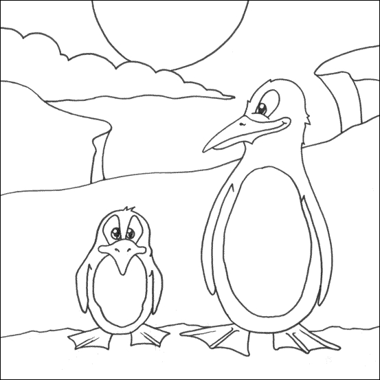 Pingouin joyeux sur un iceberg avec un décor polaire