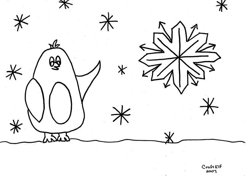 Un pingouin joyeux sur un glacier avec des flocons de neige