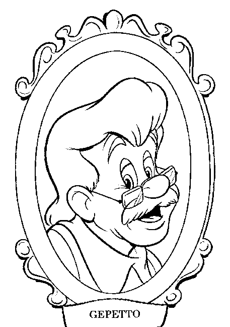Pinocchio et Geppetto dans l'atelier de bois
