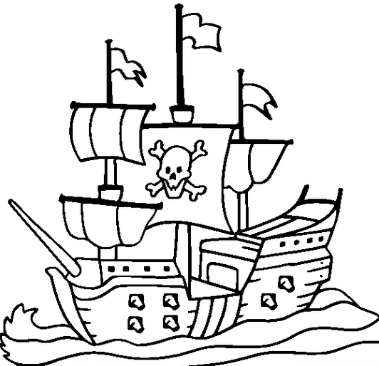 Un pirate à l'aventure sur son bateau au large