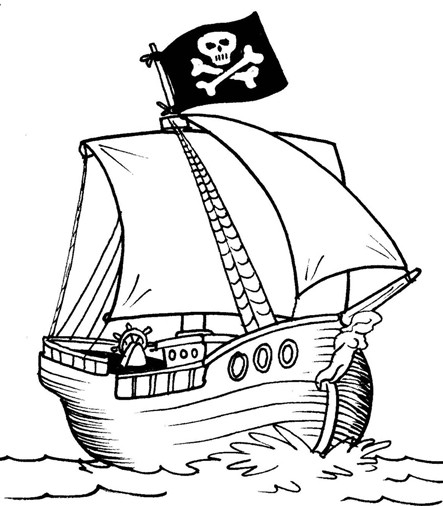 Scène de pirate avec trésor et mer en arrière-plan