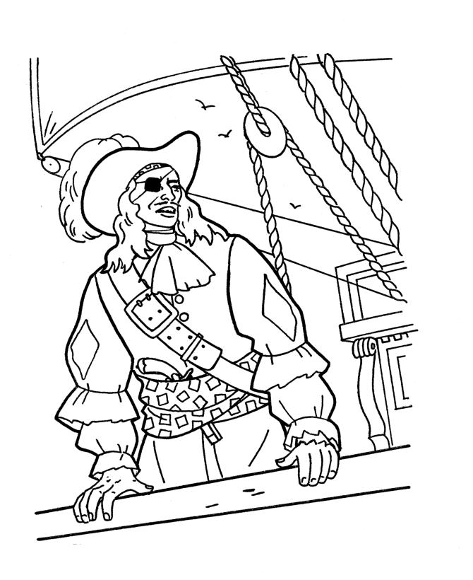 Un pirate joyeux naviguant sur son bateau aux grandes voiles