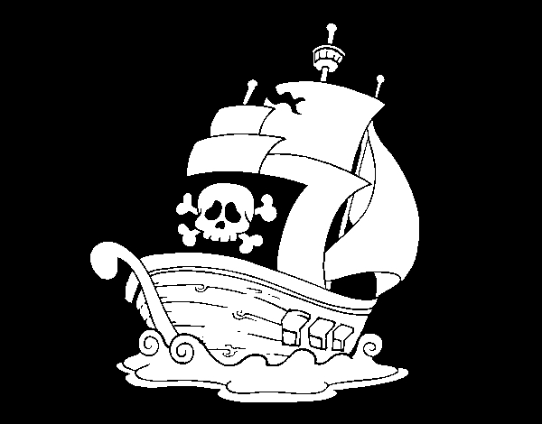 Un pirate audacieux sur son navire en pleine mer