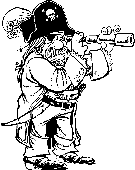 Un pirate jovial naviguant sur son bateau en pleine mer