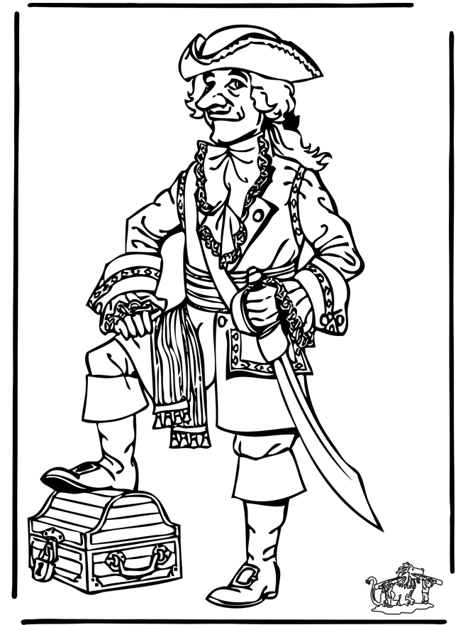 Un pirate en pleine aventure sur son navire