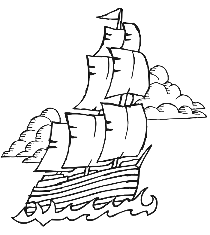 Un pirate intrépide sur son bateau voguant vers l'aventure