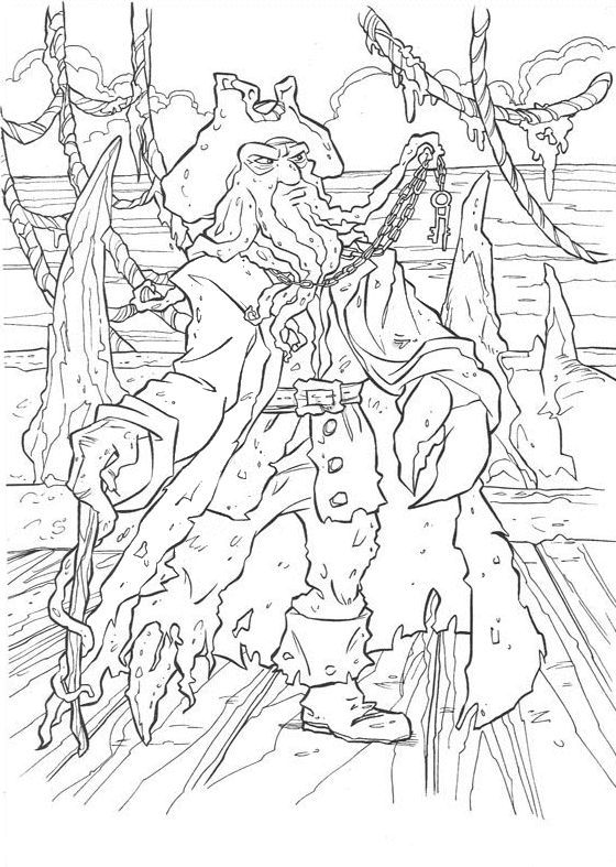 Un pirate fier sur son navire en pleine mer