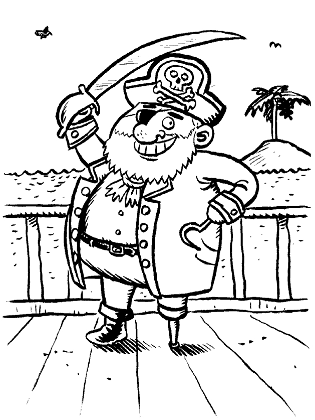 Un pirate joyeux naviguant sur son navire en mer