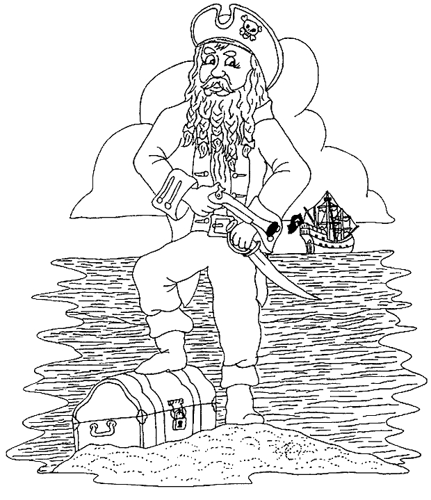 Un pirate audacieux naviguant sur son bateau en pleine mer