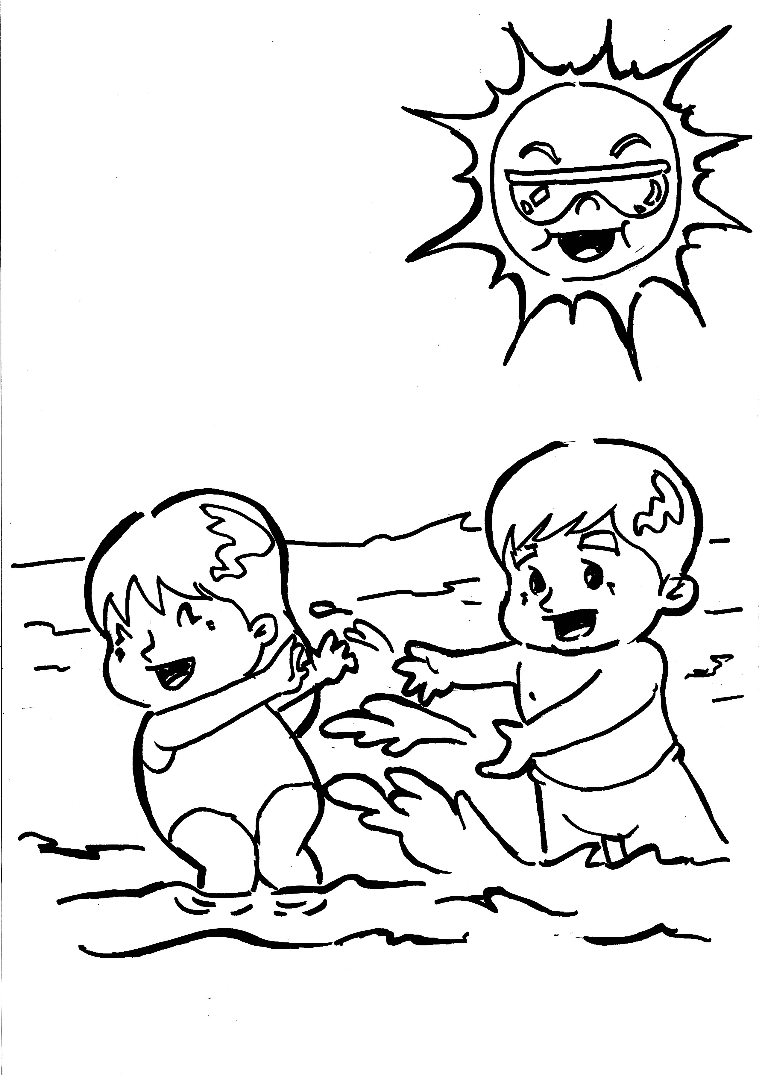 Scène de plage animée avec un enfant et des accessoires d'été
