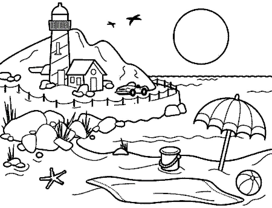 Scène de plage animée avec enfants jouant et construisant des châteaux de sable
