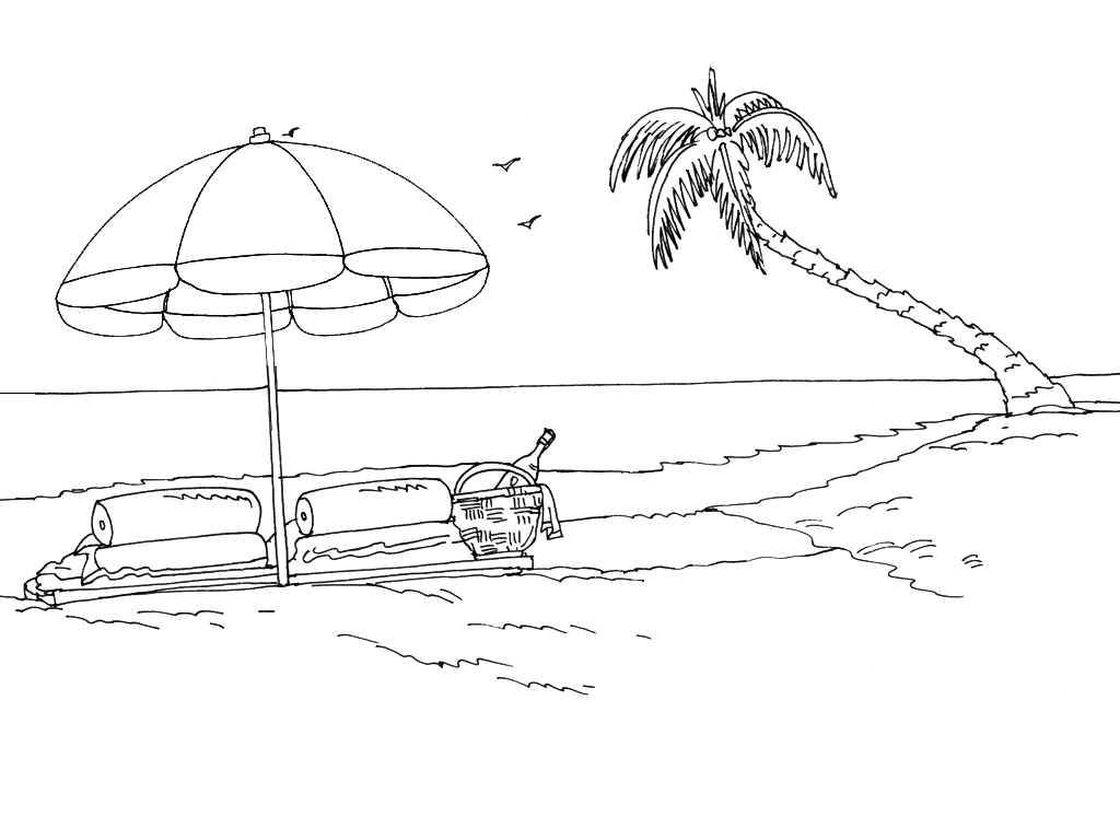 Scène de plage animée avec enfants jouant et parapluie déployé