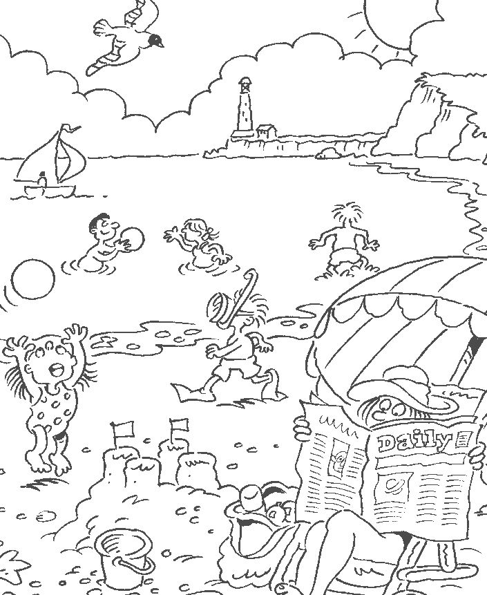 Une famille s'amuse sur la plage ensoleillée