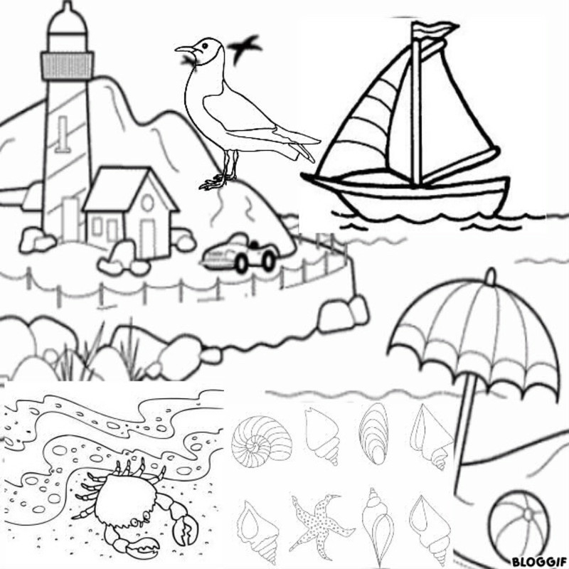 Scène de plage animée avec un enfant et un seau de sable