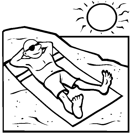 Un coloriage de plage avec des enfants jouant et construisant des châteaux de sable