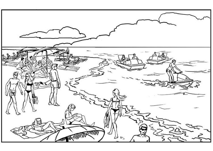 Scène de plage animée avec des enfants jouant dans le sable