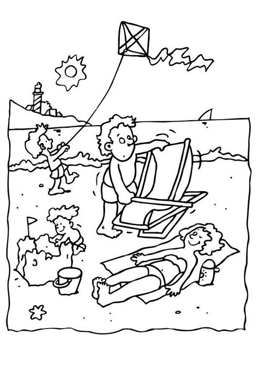 Un moment de détente à la plage avec des enfants jouant