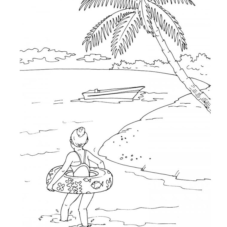 Scène de plage avec une famille jouant et un parasol