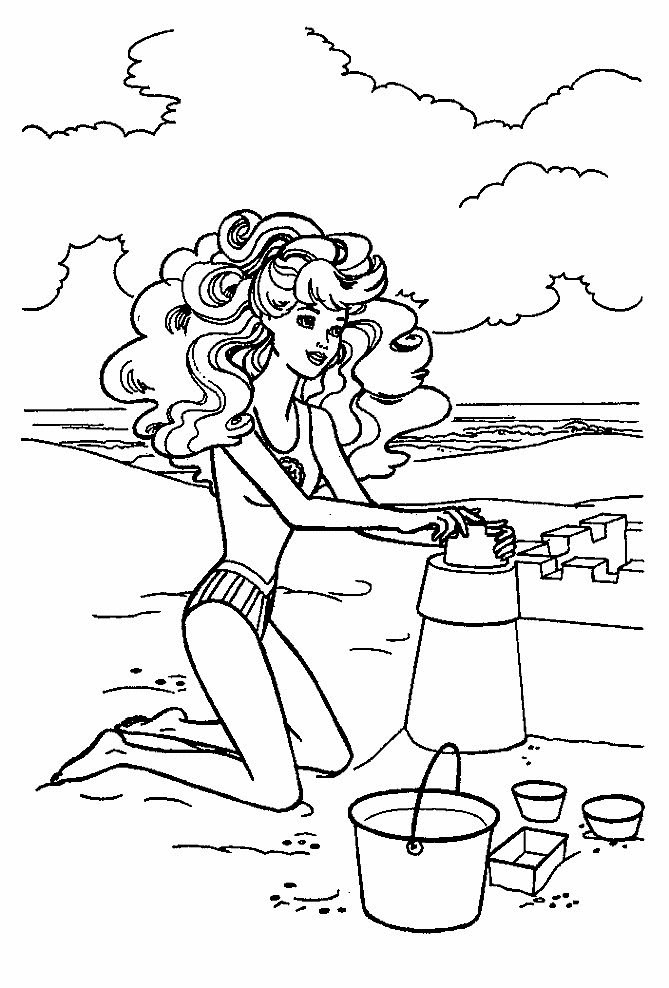 Scène de plage avec un enfant jouant et des éléments naturels