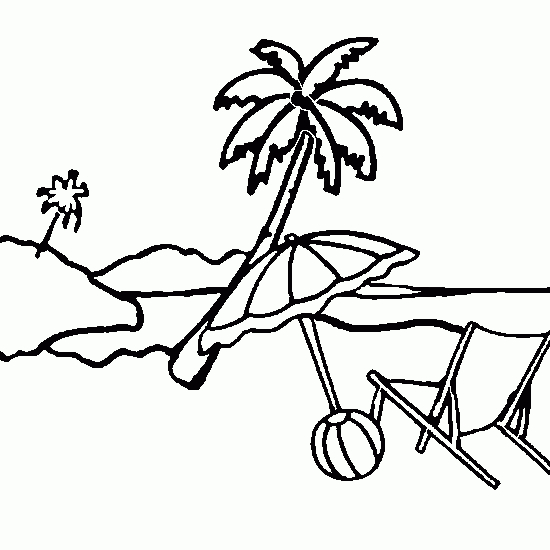 Scène de plage avec des enfants jouant et des éléments de décor maritime
