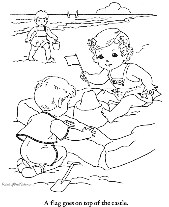 Un enfant s'amuse sur la plage avec un seau et une pelle