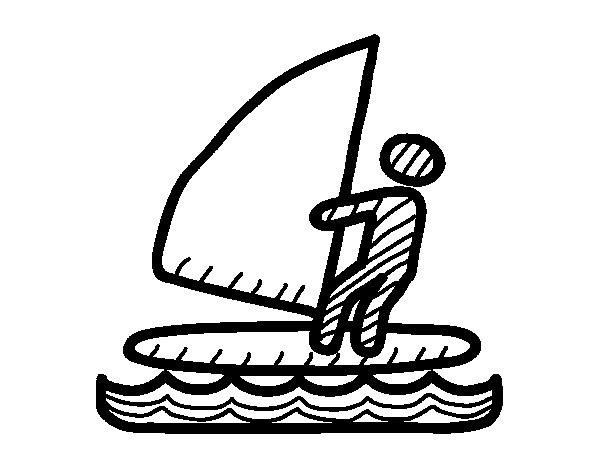 Un amateur de planche à voile sur une mer paisible