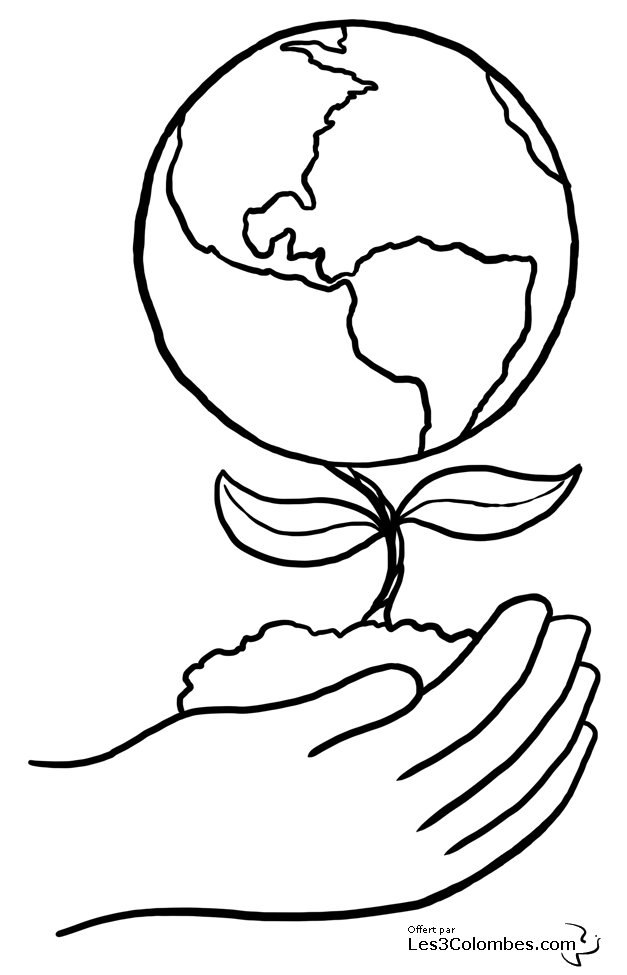 Coloriage d'une planète entourée d'astres et de motifs variés