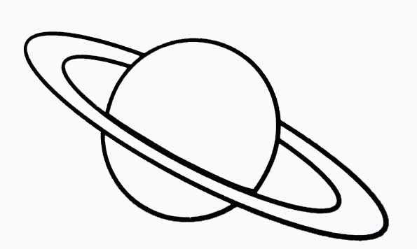 Coloriage d'une planète entourée d'étoiles et de comètes