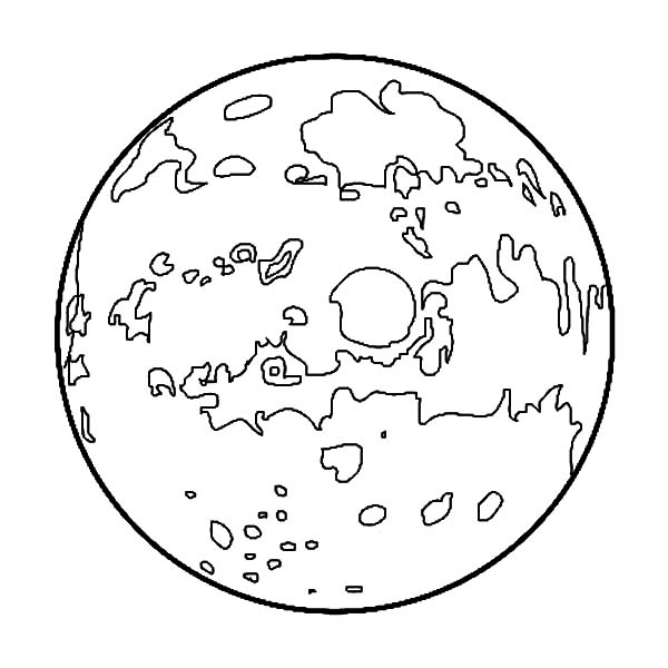 Coloriage d'une planète illustrée dans un espace étoilé