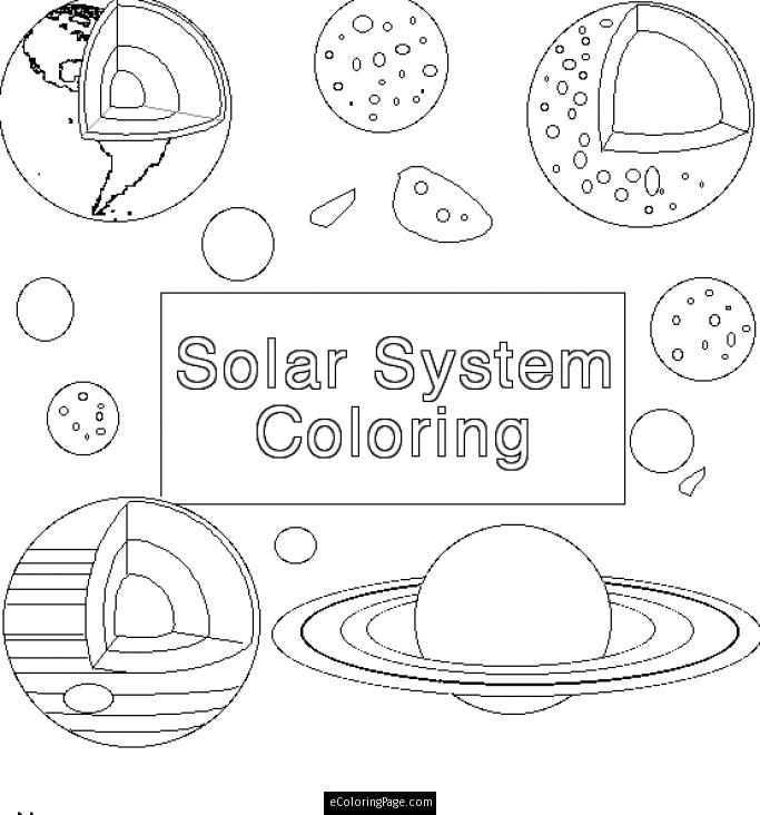Coloriage d'une planète entourée d'étoiles et d'anneaux